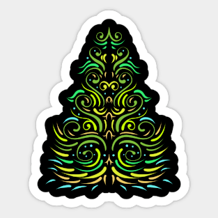 Green Ornaments Christmas Tree For Christmas Sticker